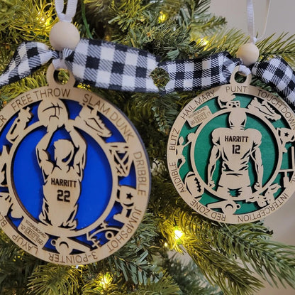 Personalized Football or Basketball Ornament