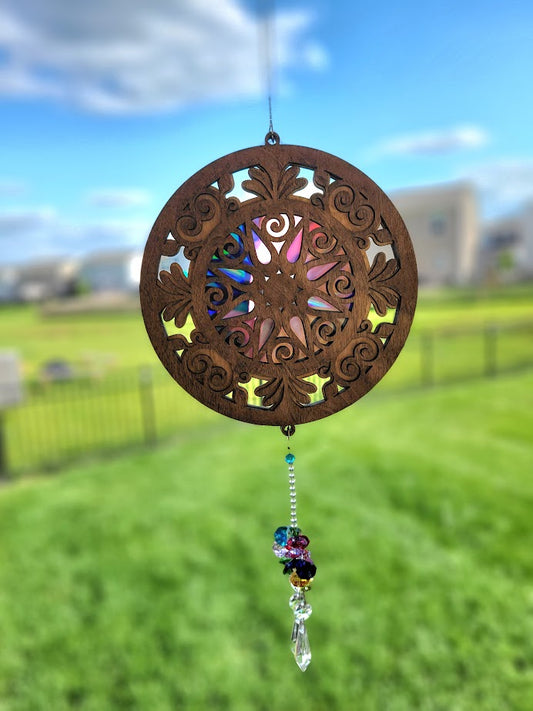 Wood Suncatchers with Repurposed CDs