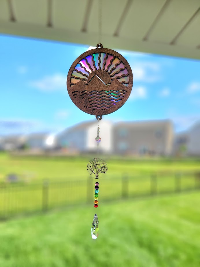 Wood Suncatchers with Repurposed CDs