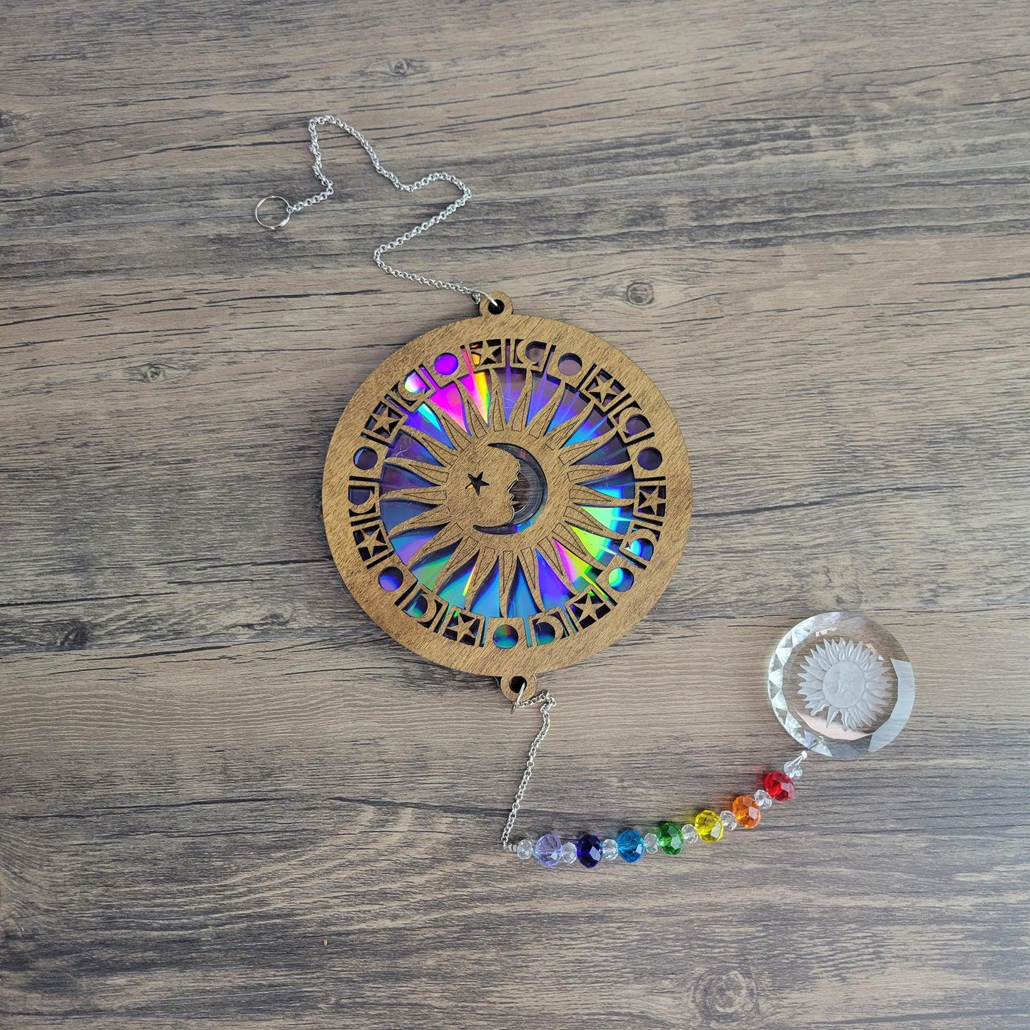 Wood Suncatchers with Repurposed CDs