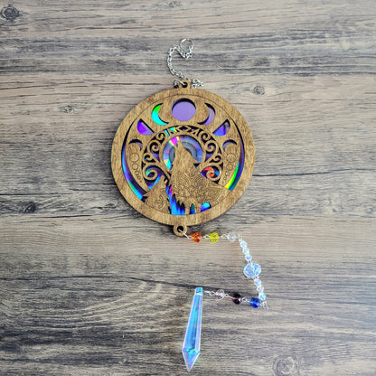 Wood Suncatchers with Repurposed CDs