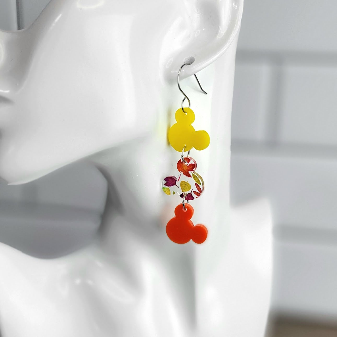 Mouse Ear Dangle Trio Earrings