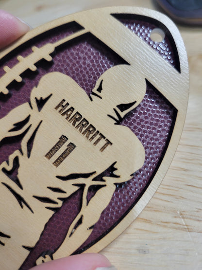 Football Textured Backer Personalized Ornament