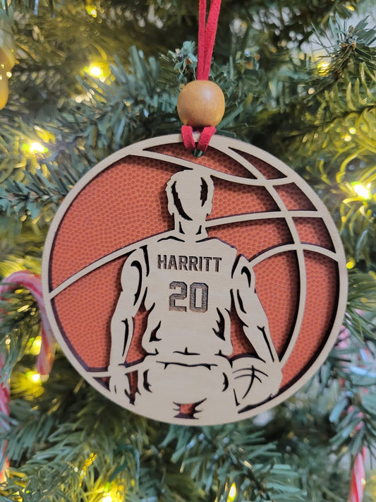 Basketball Textured Backer Personalized Ornament