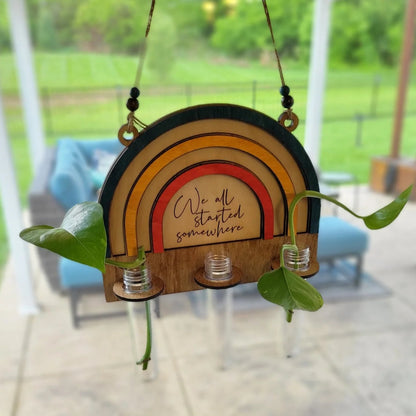 Plant Propagation Hanger - We All Started Somewhere Boho Rainbow