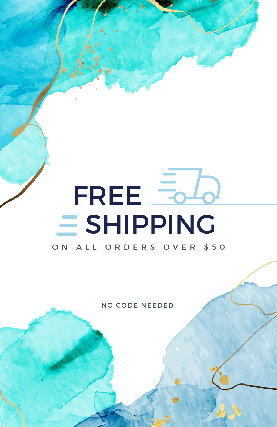 Free Shipping on all orders over $50 no code needed