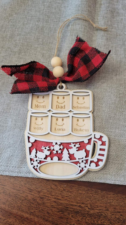 Personalized Family Christmas Mug Ornament