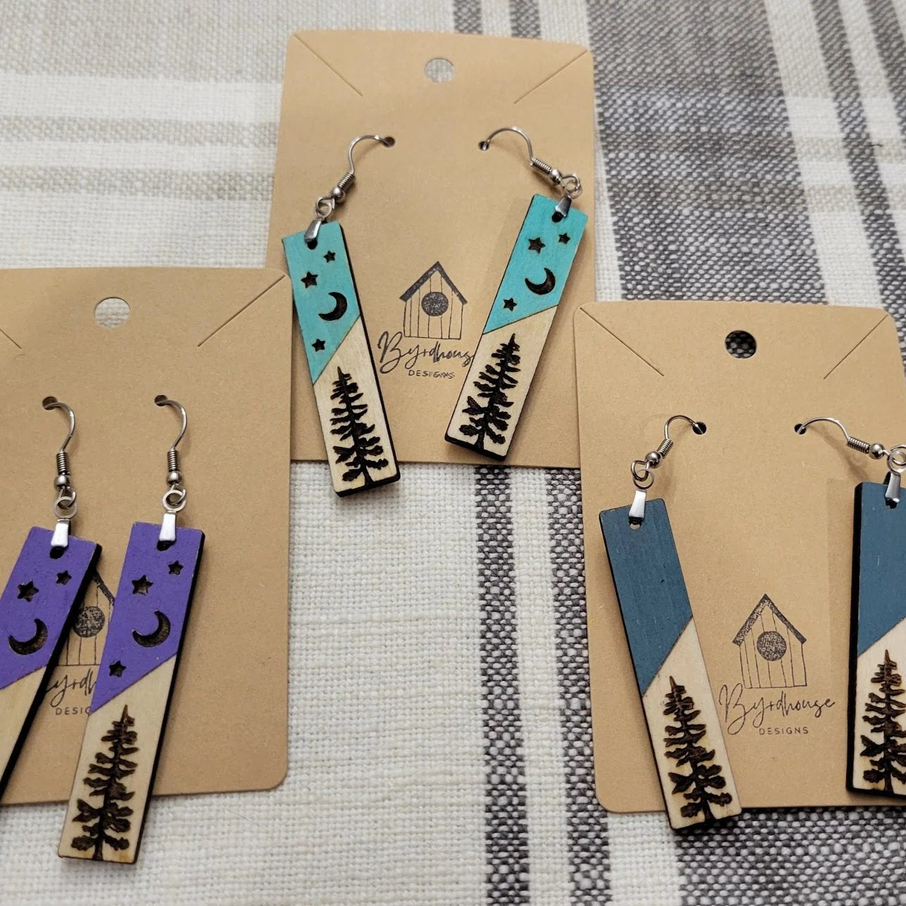 Forest Night Sky Dangle Earrings