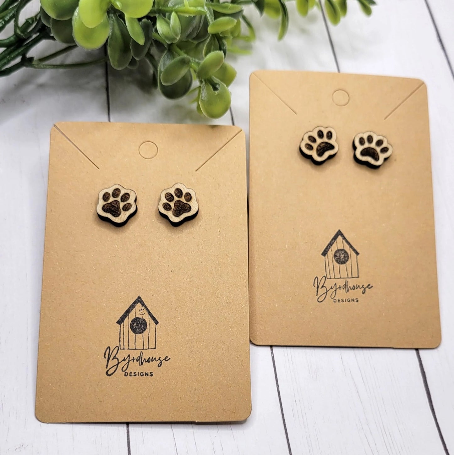 Dog or Cat Paw Print Stud Earrings